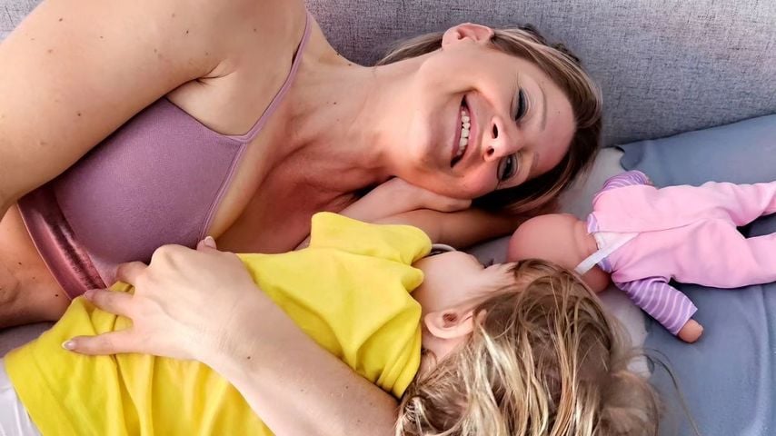 Samantha mit ihrem Sohn