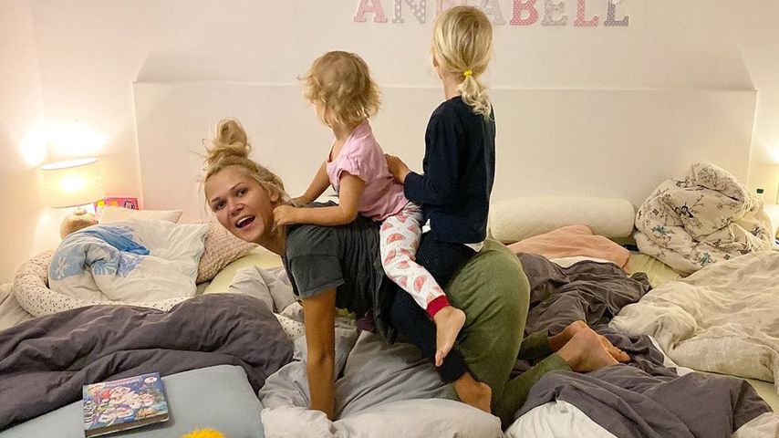 Sara Kulka mit ihren Töchtern Annabell und Matilda