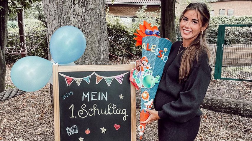 Alessios erster Schultag: Sarah Engels findet's unglaublich