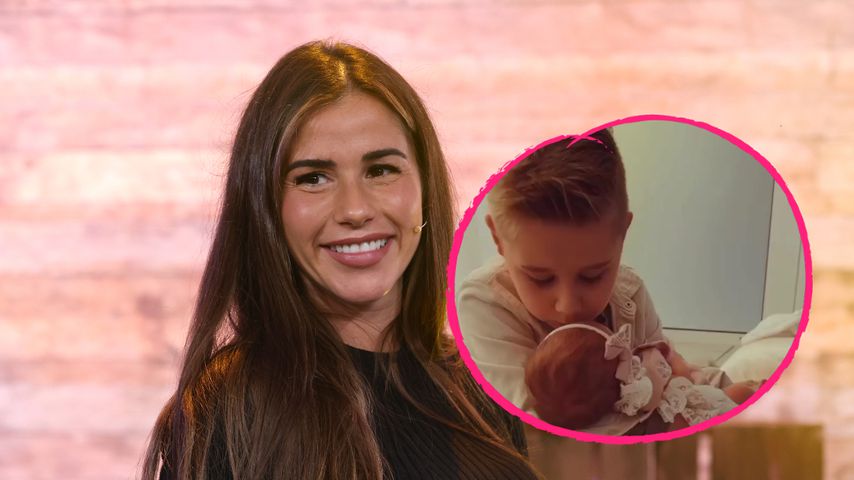 Wie niedlich: Alessio Lombardi knutscht Schwester Solea ab