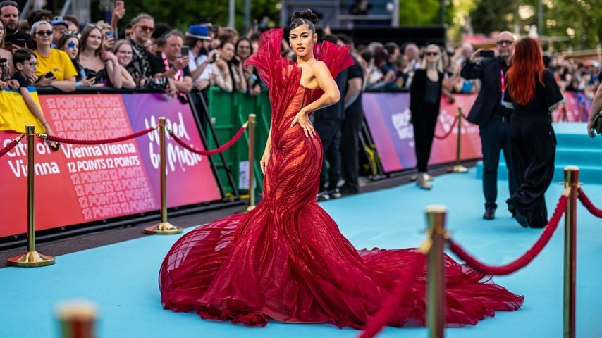Sarah Engels auf dem Turquoise Carpet der ESC-Eröffnung in Wien, Mai 2026
