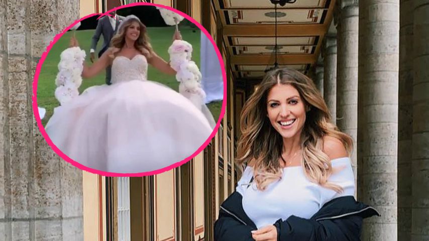 Erster Blick:  So pompös ist Sarah Harrisons Brautkleid
