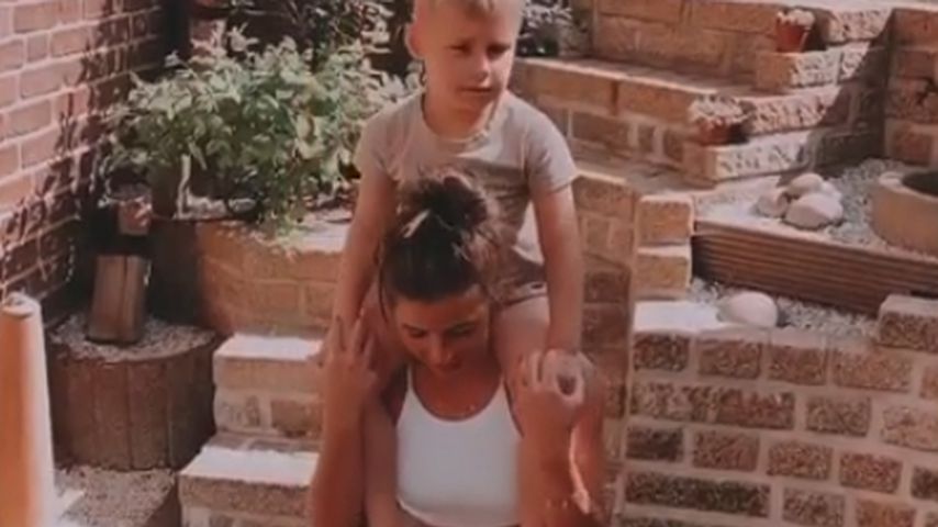 Mini-Workout-Partner: Sarah Lombardi sportelt mit Alessio