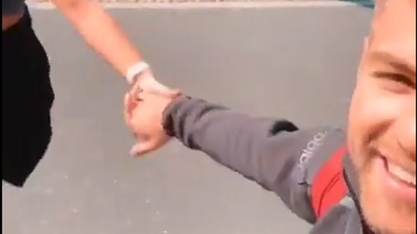 Sarah Lombardi und Julian Büscher beim Inlineskaten