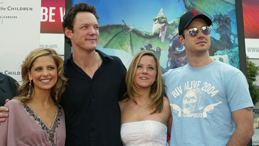 Sarah Michelle Gellar, Matthew Lillard, Linda Cardellini und Freddie Prinze Jr. bei der Premiere von "Scooby-Doo 2", 2004
