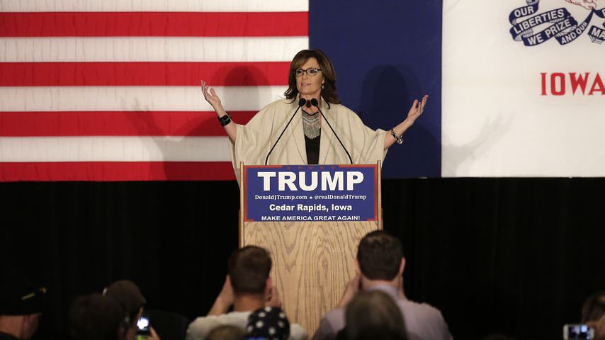 Sarah Palin bei einer Kampagne in Cedar Rapids im Februar 2016