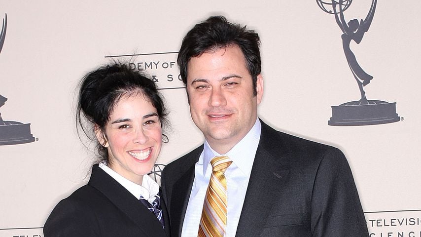 Comedienne Sarah Silverman und Moderator Jimmy Kimmel, April 2008