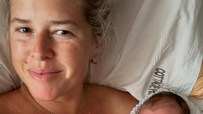 Sarah Wright mit ihrem Baby, 2025