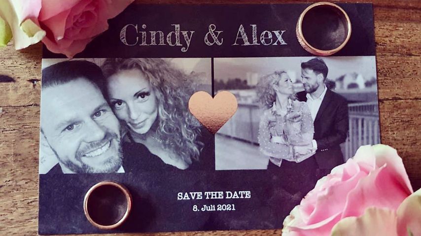 Die "Save the Date"-Karten zur zweiten Hochzeit von Cindy & Alex Hadeb