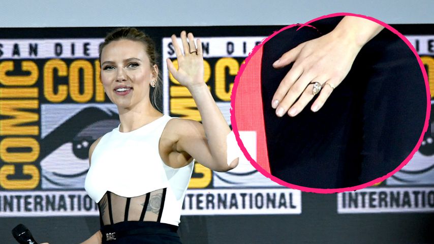 Scarlett Johansson zeigt auf ComicCon ihren Verlobungsring