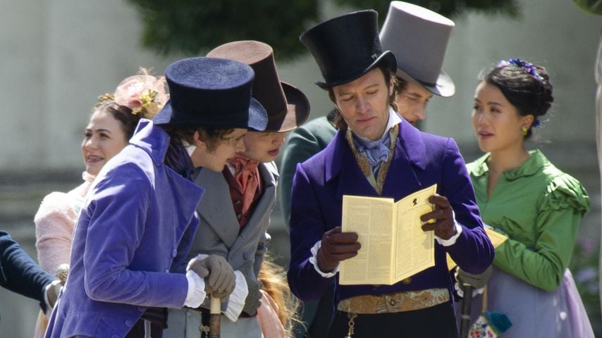 Schauspieler am Set von "Bridgerton" im Mai 2021
