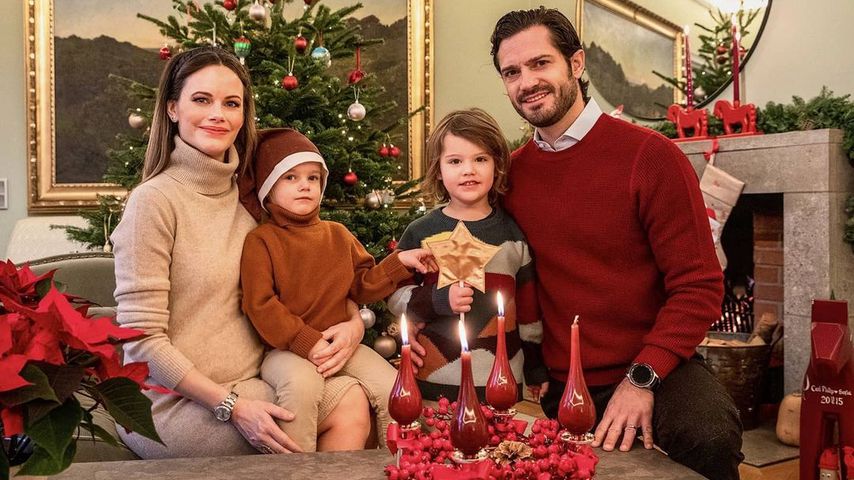 Prinzessin Sofia und Prinz Carl Philip von Schweden mit ihren Söhnen, Dezember 2020