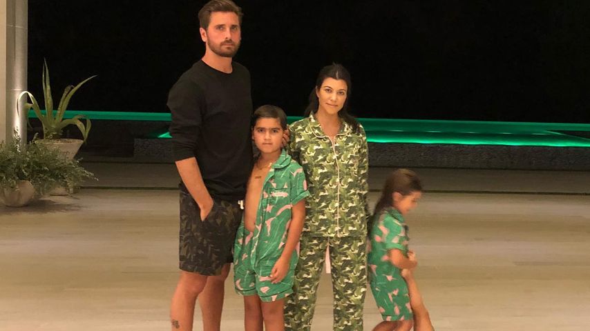 Scott Disick und Kourtney Kardashian mit ihren Kids Mason, Penelope und Reign, 2018