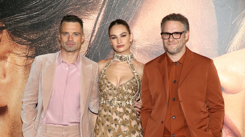 Sebastian Stan, Lily James und Seth Rogen im März 2022