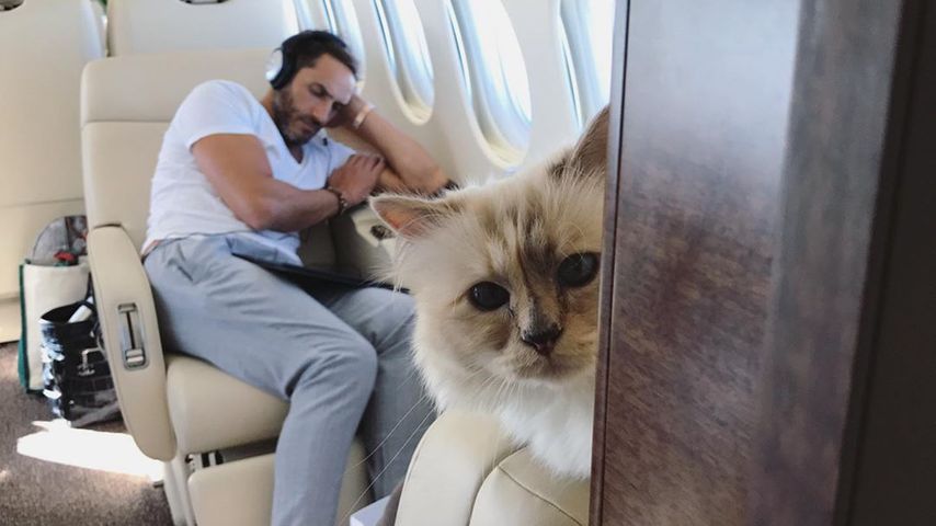 Sébastien Jondeau und Choupette Lagerfeld im Februar 2020