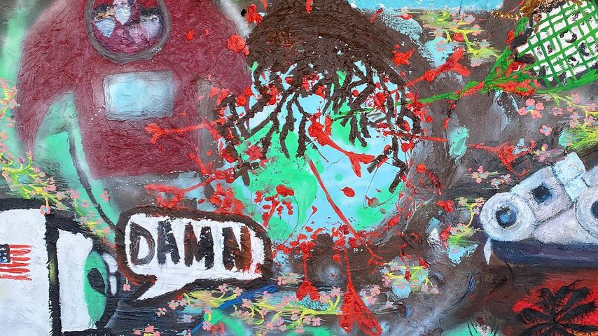 Selbst gemaltes Kunstwerk der Familie Klum