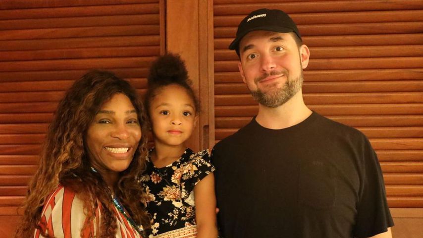 Serena Williams mit ihrer Tochter Alexis Olympia und ihrem Mann Alexis Ohanian