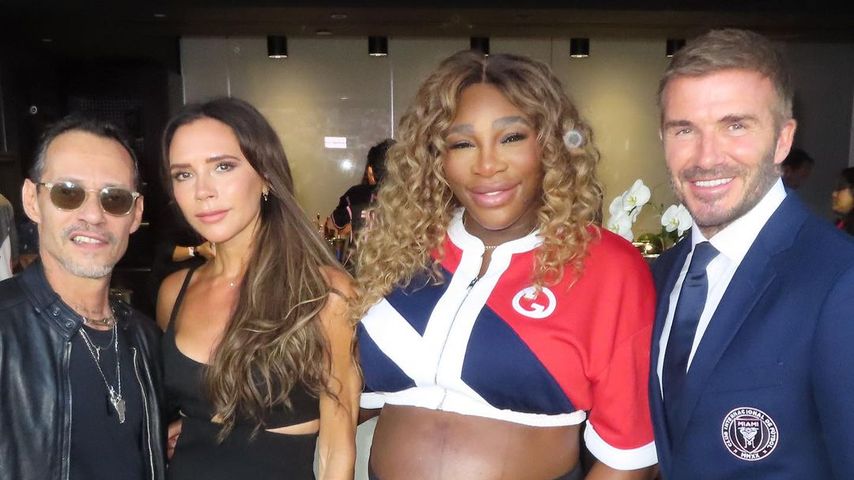 Serena Williams mit Victoria und David Beckham im Juli 2023