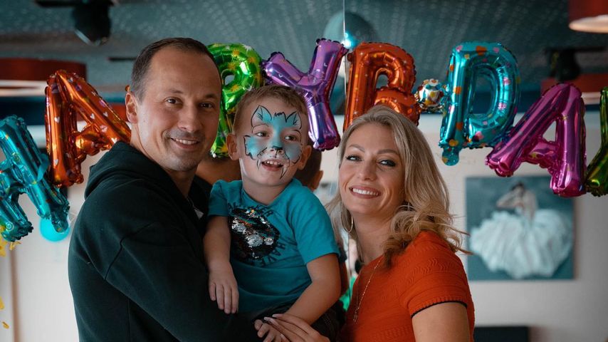 Sergiu und Regina Luca mit ihrem Sohn, Februar 2023