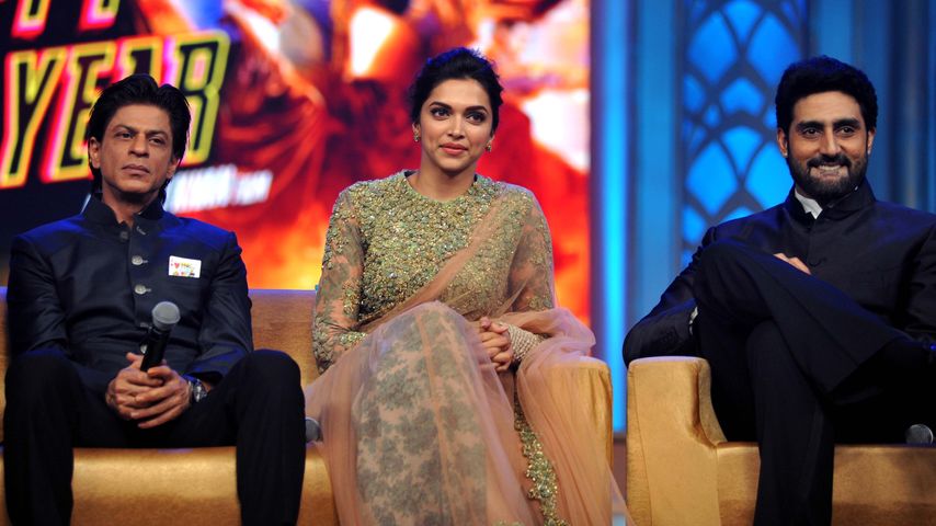 Shah Rukh Khan, Deepika Padukone und Abhishek Bachchan, September 2014