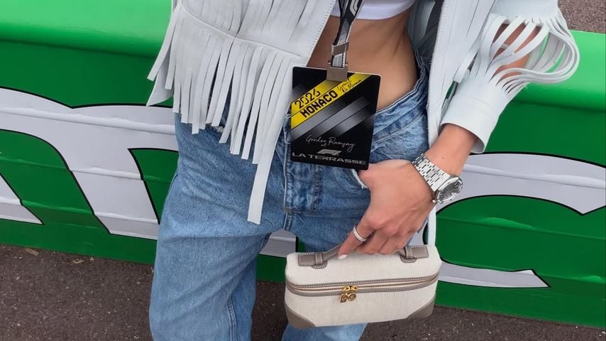 Shania Geiss präsentiert ihren Look beim Formel 1-Rennen in Monaco, Juni 2026