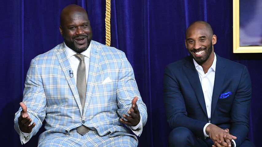 Shaquille O'Neal und Kobe Bryant bei einer Statuen-Enthüllung im Staples Center in LA, März 2017