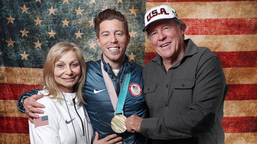 Shaun White mit seinen Eltern Cathy und Roger im Februar 2018