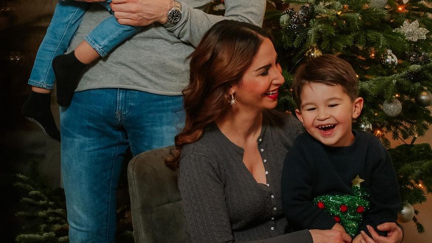 Sila Sahin-Radlinger mit ihrer Famile an Weihnachten 2021