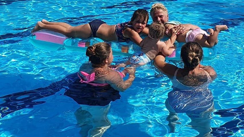 Silvia Wollny mit ihren Kindern und Enkelkindern, Juli 2020