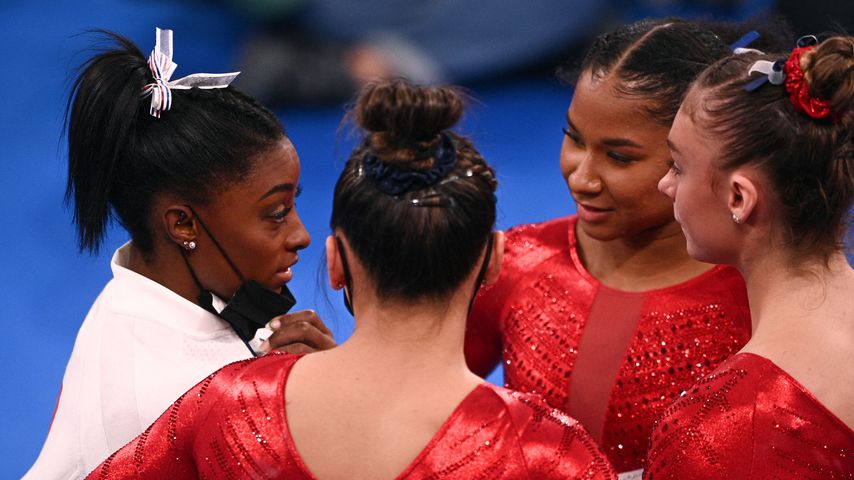 Simone Biles und ihre Teamkameradinnen bei den Olympischen Sommerspielen in Tokio im Juli 2021