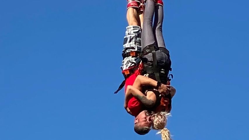 Simone Lugner und Senad Bruckner beim Bungeesprung im Juni 2025
