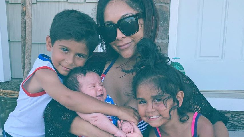 Snooki mit ihren drei Kindern Lorenzo, Angelo und Giovanna
