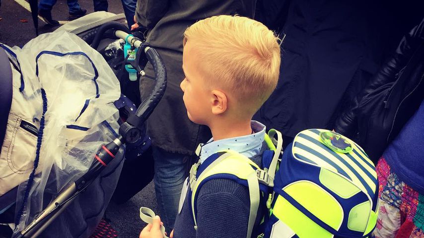 Mandy-Kay Barts Sohn bei seiner Einschulung, August 2017