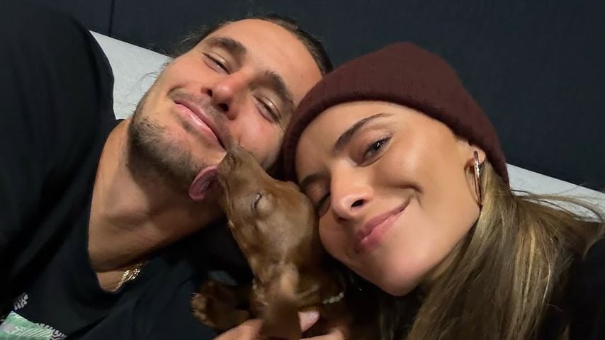 Sophia Thomalla und Alexander Zverev mit ihrem neuen Hund