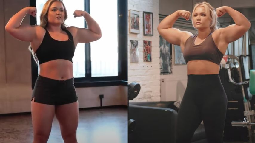 Sophia Thiel, links im März und rechts im Oktober 2022