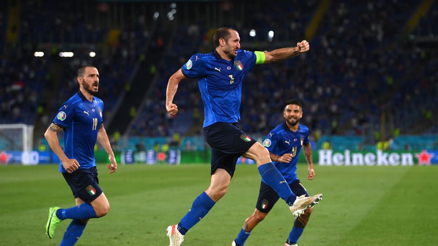 Spieler der italienischen Mannschaft beim EM-Spiel gegen die Schweiz