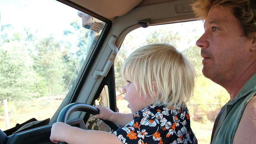 Steve Irwin (r.) mit seinem Sohn Robert