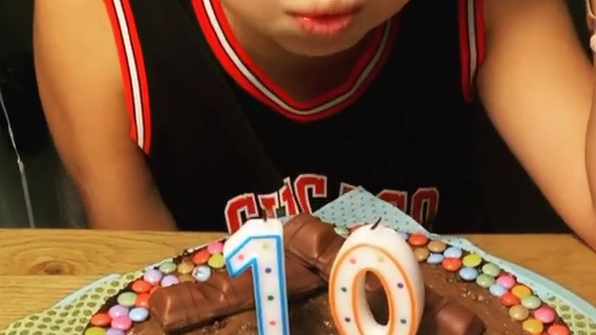 Susan Sideropoulos' Sohn Liam an seinem 10. Geburtstag im August 2021