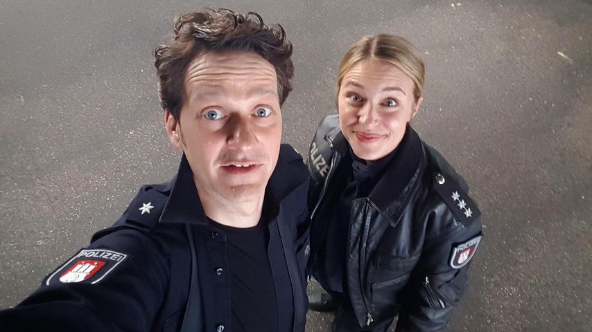 Sven Fricke und Sinha Melina Gierke am "Großstadtrevier"-Set