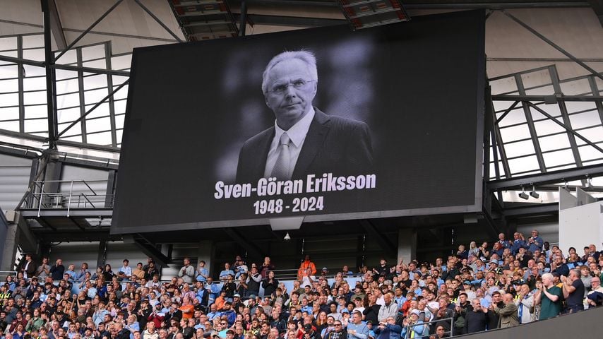 Ehrung für Sven-Göran Eriksson am 14. September 2024 in Manchester, England.