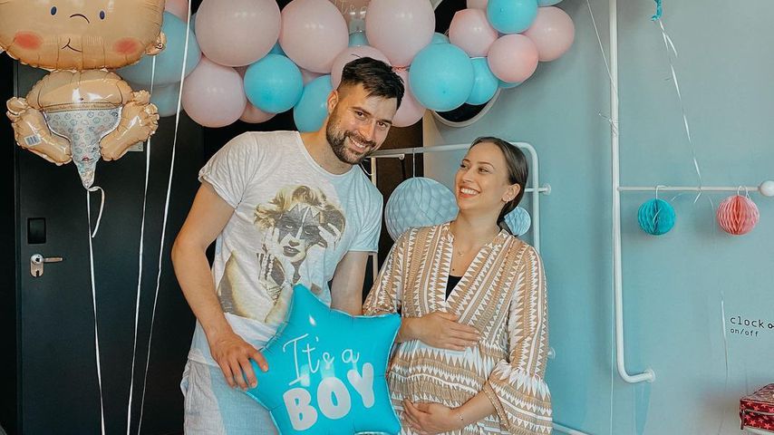 Svenja und Steve bei ihrer Gender-Reveal-Party
