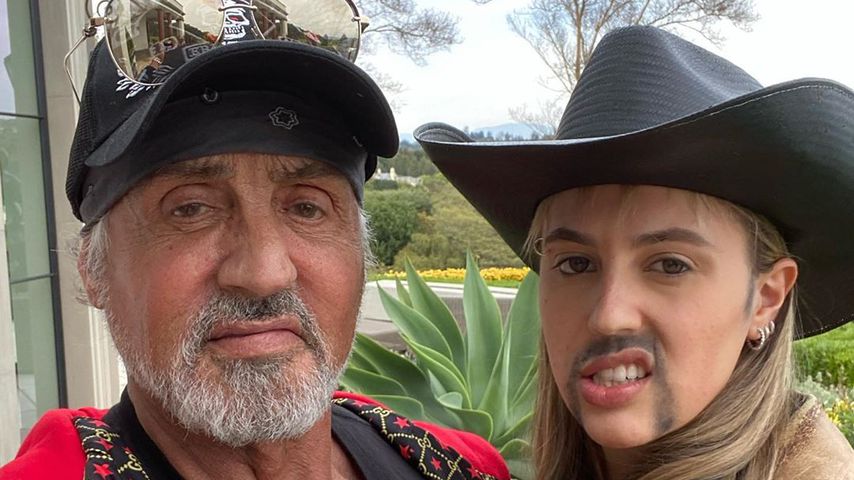 Sylvester und Sophia Stallone im April 2020