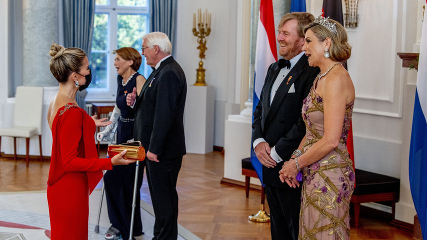 Sylvie Meis mit den niederländischen Royals Máxima und Willem-Alexander in Berlin