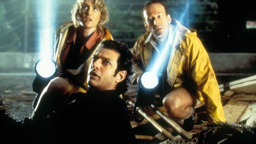 Laura Dern, Jeff Goldblum und Bob Peck in "Jurassic Park"