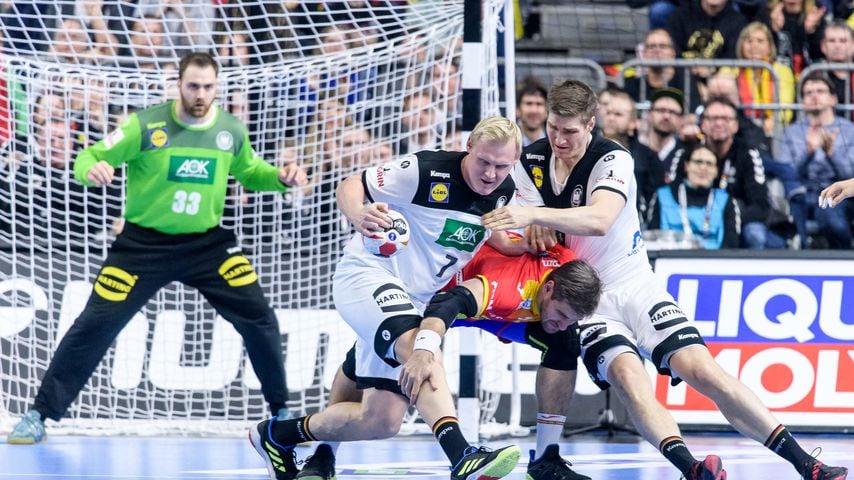 Szene bei der Handball-WM 2019 im Spiel Deutschland gegen Spanien