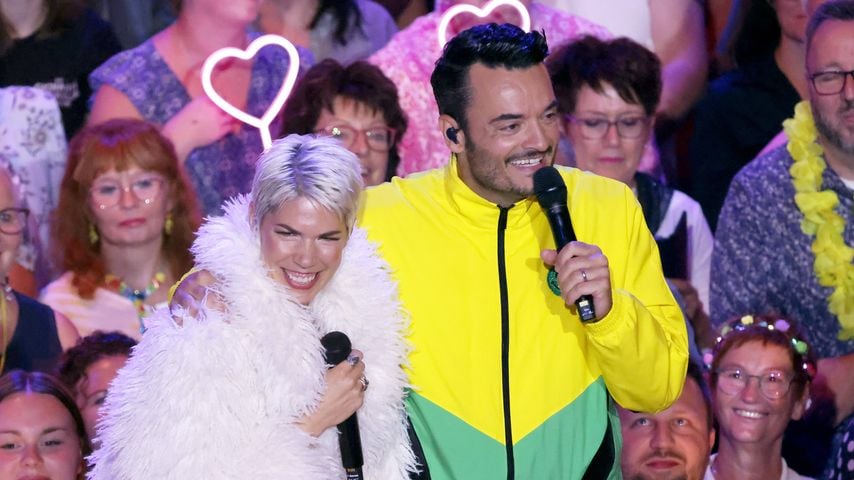 T Seven (Judith Hildebrandt) und Giovanni Zarrella bei der ZDF-Show "Die Giovanni Zarrella Show – Die große Sommerparty"