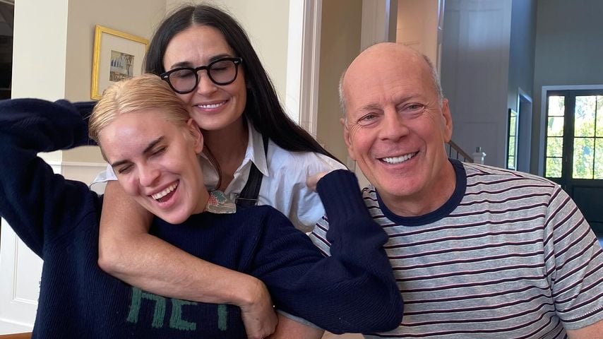 Tallulah Willis mit ihren Eltern Demi Moore und Bruce Willis, September 2025