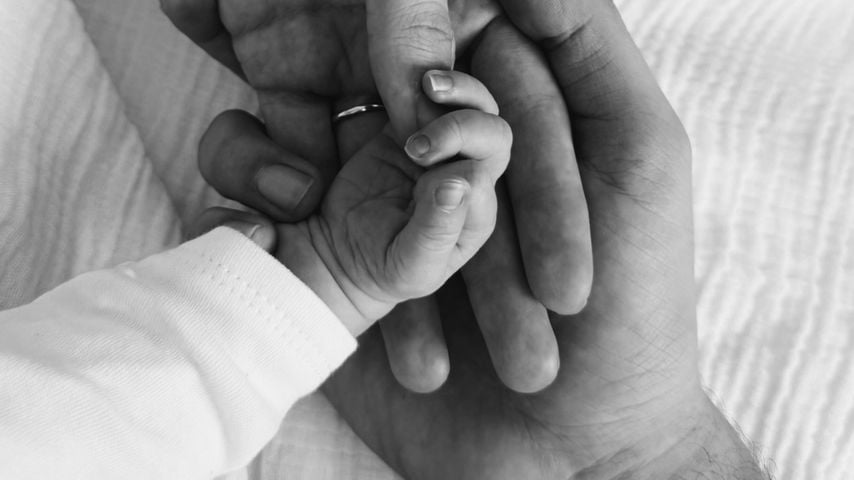 Tamara Hitz, ihr Verlobter und ihr Neugeborenes