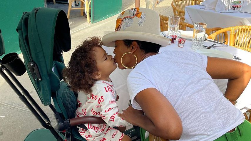 Tamron Hall und ihr Sohn Moses im Oktober 2021