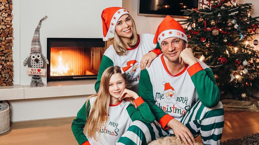 Tanja Szewczenko mit ihrer Familie, Weihnachten 2020